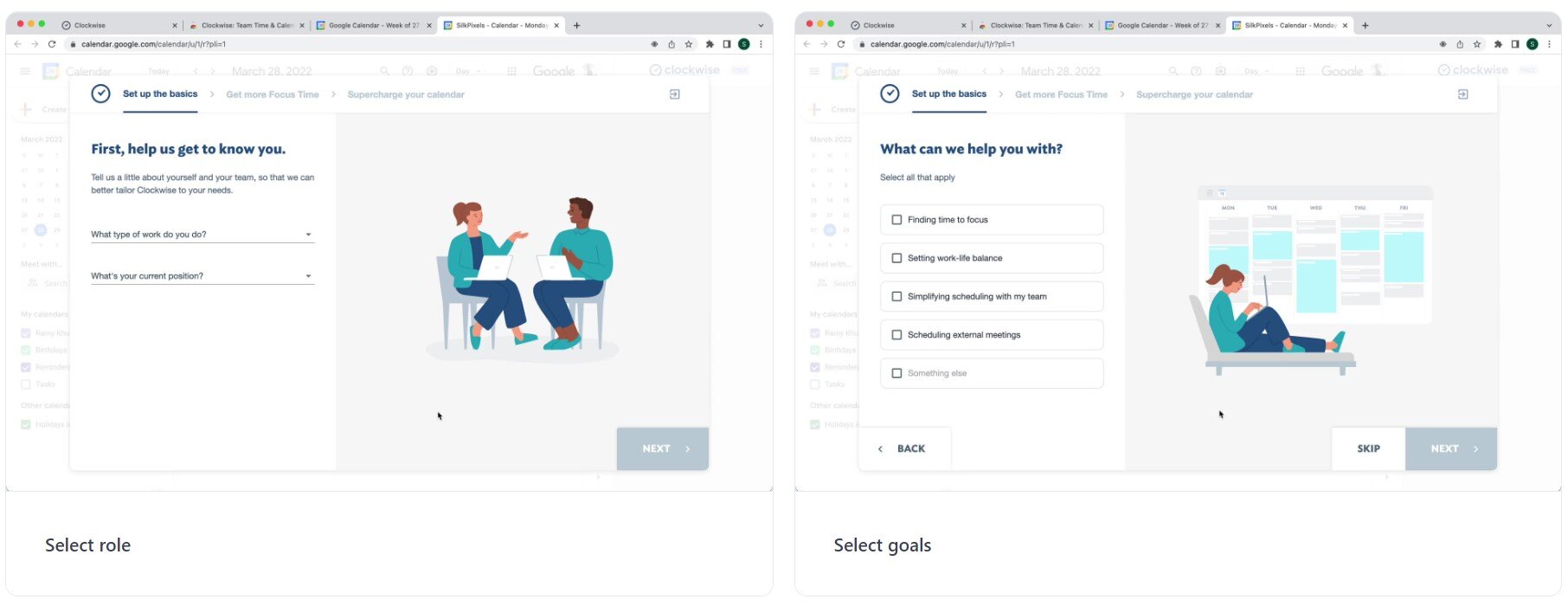 Clockwise onboarding workflow