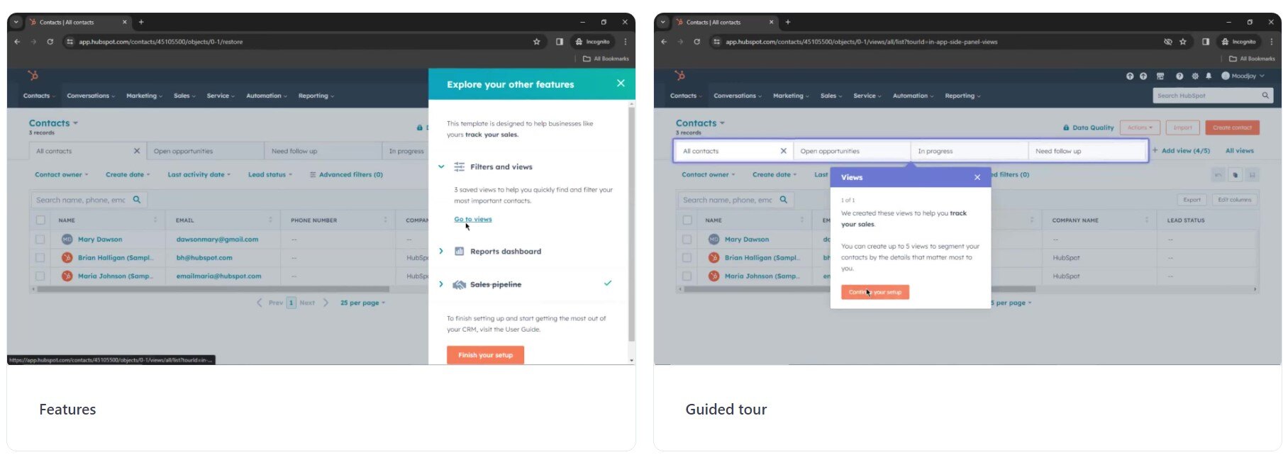 HubSpot CRM inital setup workflow