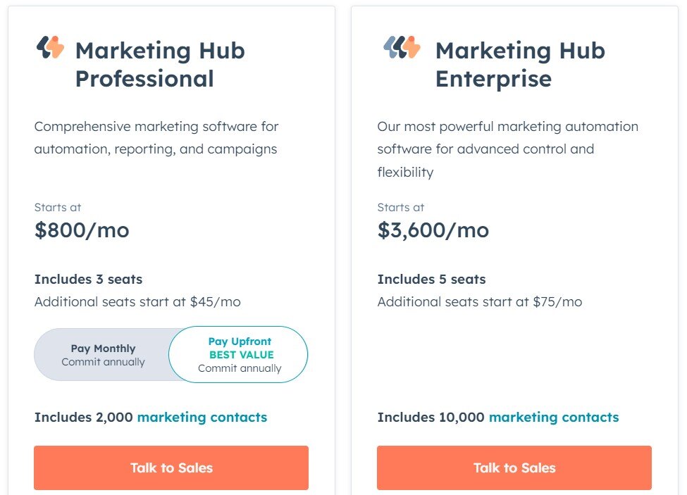 HubSpot pricing