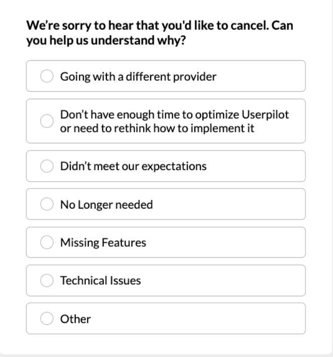 Userpilot form